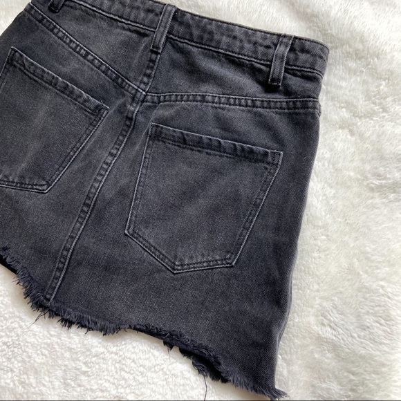 Free People Black Denim Mini Skirt Size 25 - Picture 8 of 13